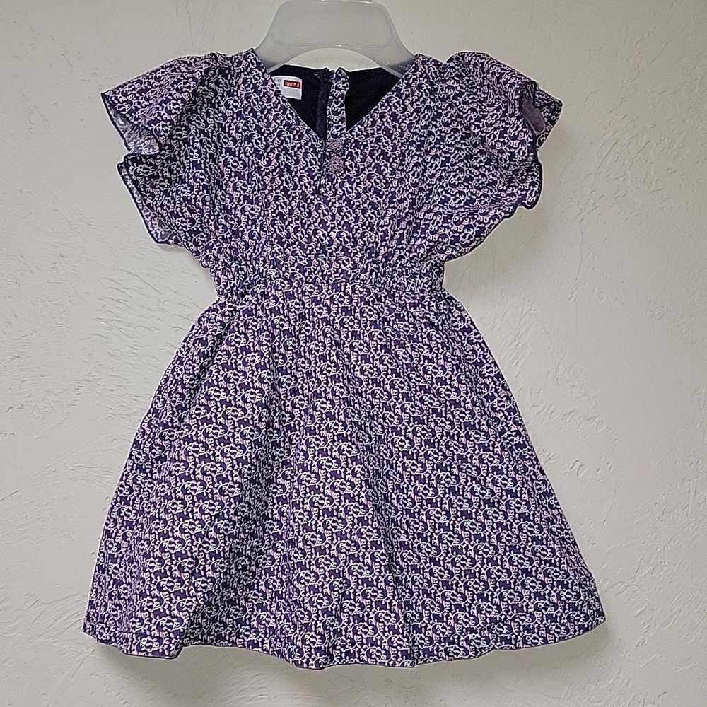NAME IT LILAC PURPLE FLORAL SLEEVELESS DRESS, SIZE 3-4 YEARS